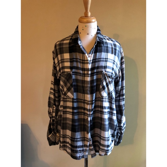Ambiance Tops - Ambiance Forever21 Black & White Plaid Button Down